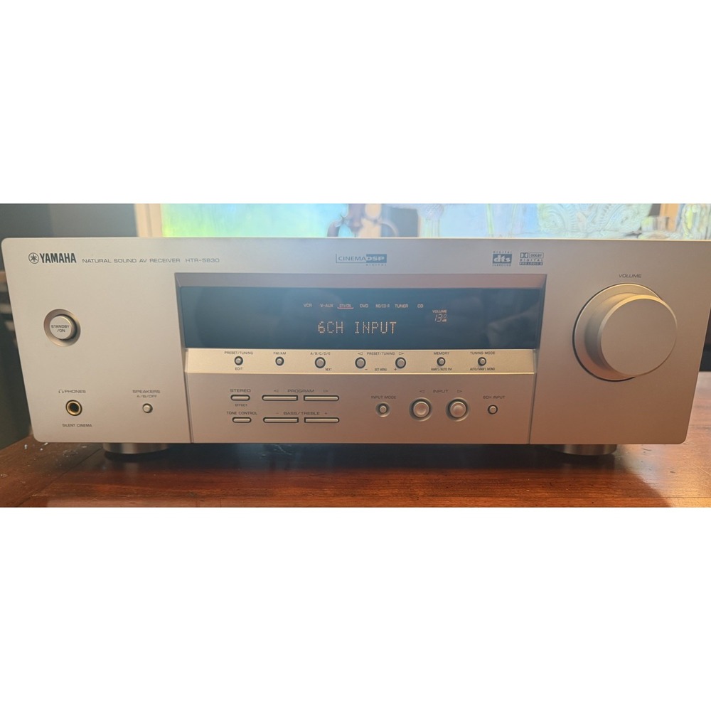 Yamaha HTR-5830 5.1 CH AV Home Theater Receiver Silver w/ Original Manual - Picture 1 of 5